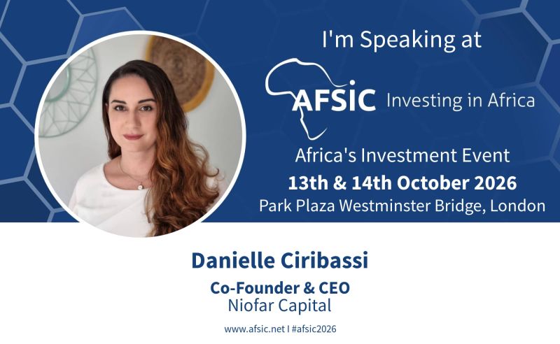AFSIC 2026 speaker announcement for Danielle Ciribassi, Co-Founder and CEO of Niofar Capital